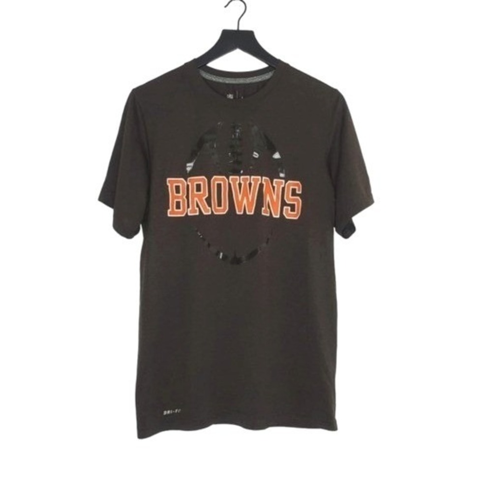 Cleveland Browns Nike Dri Fit T-Shirt‎ Small Brown NFL Football Short Sleeve
